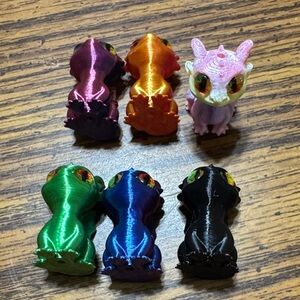 Vibrant Dragon 1 inch 3D printed beads lot of 6